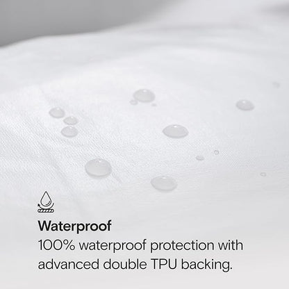 SIJO Mattress Protector, 100% Waterproof, Cooling, Ultra Soft, Noiseless, 16 inch Deep Pocket, Best Overall Mattress Protector Award Winner by Apartment Therapy (Queen)