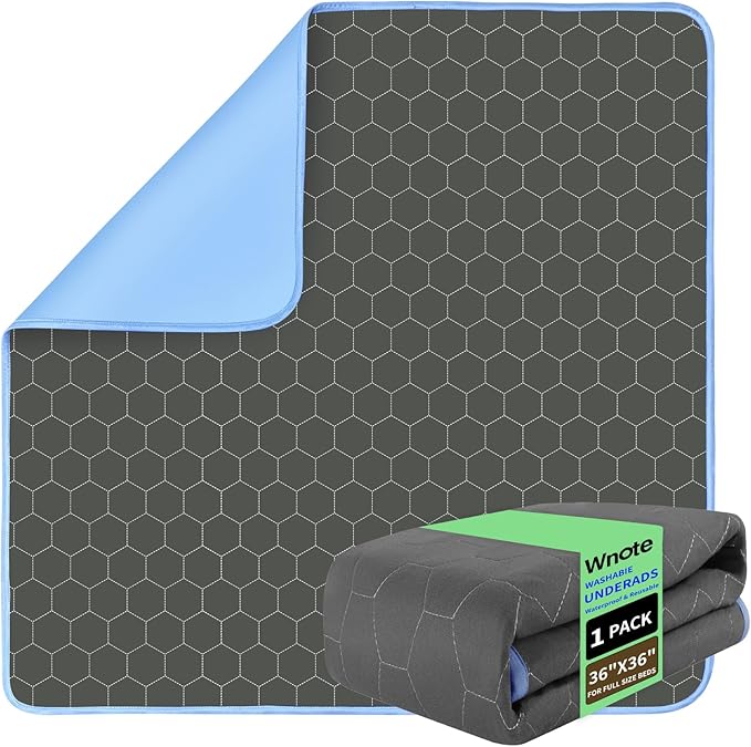 Waterproof Washable Underpads Pee Pad (Dark Gray 36" x 36" 1 Pack), Reusable Absorbency Bedwetting Incontinence Bed Pads for Kids Adults Elderly Dog Pet, Puppy Pads for Mattress Couches Sofas Floors