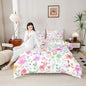Erosebridal Cute Floral Twin Bedding Sets for Kids Girls,Purple and Pink Flower Comforter Set,Boho Chic Wildflower Bed Set,Colorful Flowers Farmhouse Room Decor,1 Pillowcase Ultra Soft