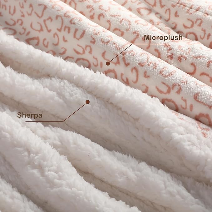 Electric Heated Blanket Full Size 72x84 - Leopard Print Flannel Soft Heating Blanket with 10 Heat Levels & Auto Shut Off, Machine Washable Warm Throw for Bed Couch, Brown White