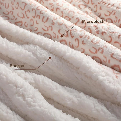 Electric Heated Blanket Full Size 72x84 - Leopard Print Flannel Soft Heating Blanket with 10 Heat Levels & Auto Shut Off, Machine Washable Warm Throw for Bed Couch, Brown White