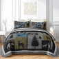 QOOMO Farmhouse Quilt Set Full/Queen Size,Farmhouse Bedspread Coverlet Set,Farm Animals 3Pcs Bedding Set Printed Quilt with 2 Pillowcases,Soft and Lightweight,for All Seasons