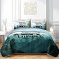 QOOMO Camping Quilt Set Twin Size,Camping Bedspread Coverlet Set,3Pcs Bedding Set Printed Quilt with 2 Pillowcases,Soft and Lightweight,for All Seasons