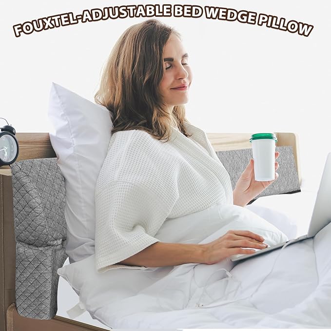 4 Modes Pillow Wedge for Headboard Gap, Foldable Bed Wedge Pillow, Bed Gap Filler King Size Fill The Gap (0-7"), Mattress Gap Filler Long Pillow Between Headboard and Mattress
