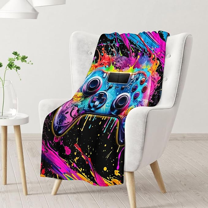 Kids Blanket - 30 x 40 Inches Lap Size Gaming Gifts for Toddler, Boys - Soft Plush Throw Blankets for Couch, Crib
