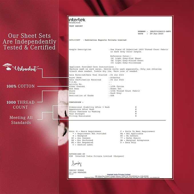 URBANHUT 1000 Thread Count Damask Striped King Bed Sheets Egyptian Cotton Sheet Set, Long Staple Soft & Breathable, 4 Pc Bed Sheet Sets, Luxury Hotel Sateen Sheets Fits 16" Deep Pocket - Burgundy