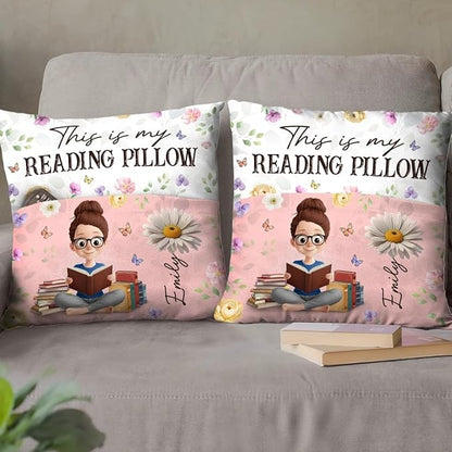 Pawfect House Custom Pocket Pillow (Insert Included), Personalized Bookish Gifts for Book Lovers, Bookworms, Readers, This is My Reading Pillow, Birth Month Flower Pillow, Book Reading Pillow