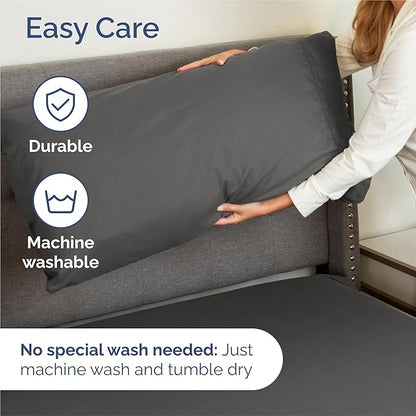 King 6 Piece Sheet Set - Comfy Breathable & Cooling - Ultra Soft Hotel Luxury Bedding Set w/ 8-16 Inch Deep Pockets - 1 Flat & 1 Fitted Sheet & 4 Pillowcases - Wrinkle Free and Easy Care - Charcoal