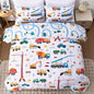 NTBED 5 Pieces Construction Truck Full Comforter Set for Boys Kids Building Vehicles Excavator Lightweight Microfiber Bedding Sets