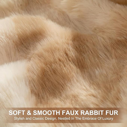 Faux Fur Electric Blanket Queen Size 84"X90" - Bubble Faux Fur Heated Blanket Fluffy Soft Fuzzy with 6 Fast Heating Levels & 10 hrs Timer Settings, Washable & ETL Certified for Bed, Tie-Dye Beige