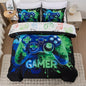 NTBED Game Console Comforter Set for Boys Girls Kids Tie Dye Gaming Lightweight Microfiber Gamer Bedding Sets (Blue Green, Twin 5Pcs)