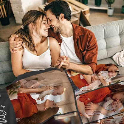 Yoke Style Ships Next Day, Mothers Day Blanket Gifts Custom Blanket with Photos Text, Picture Blankets Customized, Personalized Blankets and Throws Birthday Gifts for Mom Dad Girlfriend Women
