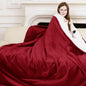 Electric Blanket Full Size 72" x 84" - Fluffy Ultra Soft Flannel Full Electric Blanket with 6 Heating Levels & 10 Hours Adjustable Timer, Fast Heating and Washable Blanket for Office (Red)