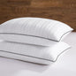 downluxe Goose Feather and Down Pillows - Hotel Collection Feather Pillows for Back, Stomach or Side Sleepers, Bed Pillows Queen Size Set of 2 (20"x28")