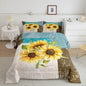 Feelyou Abstract Comforter Sunflowers Yellow Flroral Comforter Set for Boys Girls Children Grey Blue Brown Modern Abstract Art Bedding Set Room Decor King Size Duvet Set 3Pcs