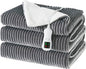 Electric Heated Blanket Twin Size, Washable Blanket Warmer for Home for Adults, Fast Heating, Super Cozy Soft Flannel 62" x 84", 9 Heat Levels, 1-9H Auto-Off, ETL Certified, Silver
