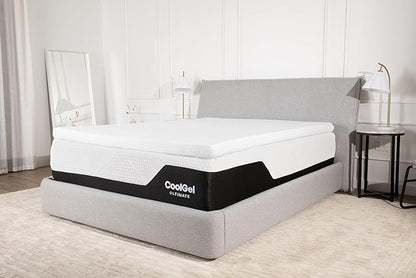 COOL GEL Memory Foam Mattress Topper, Cool Gel Infused Memory Foam, Plush and Supportive, CertiPUR Certified (3-inch + Cool Gel Cover, Queen (U.S. Standard))