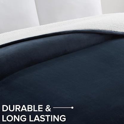 UGG Nita King/California King Blanket Fleece Fluffy Reversible Soft Fuzzy Bedding Cozy Plush Warm Oversized Blanket Machine Washable Bedroom Decor for Big Couch or Bed, 110-inch x 90-inch, Navy Blue