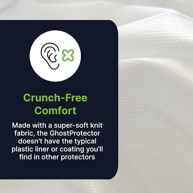 GhostBed Waterproof Mattress Protector Queen - Noiseless, Breathable, Lightweight, Plastic-Free Deep Pocket Mattress Cover for Queen Size Bed