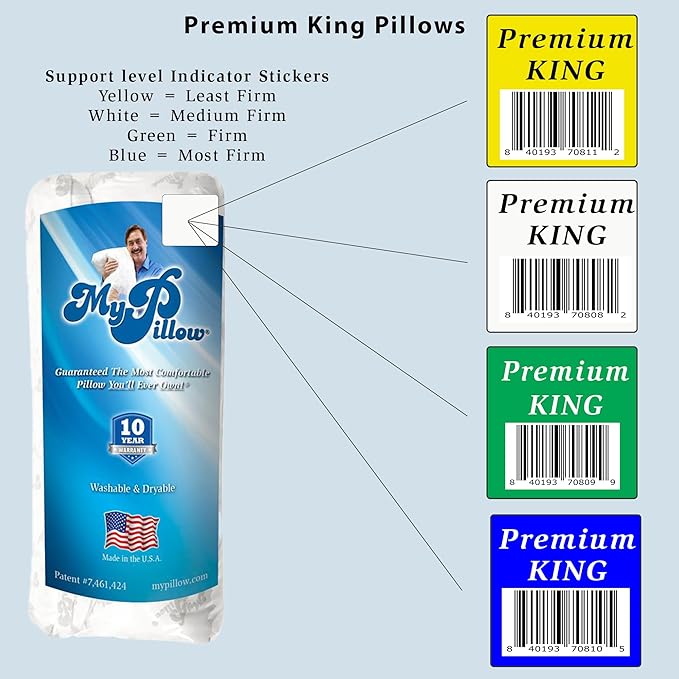 MyPillow Bedding Bed Pillows for Sleeping King Size, Gusseted for Back, Stomach or Side Sleepers - My Pillow Premium Pillow [King, Least Firm]