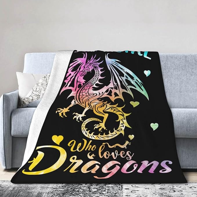Dragon Blanket for Boys Girls, Cute Dragon Themed Design Printed Throw Blankets for Kids Lap, Chair, Warm Soft Cozy Blanket, 30"x 40"