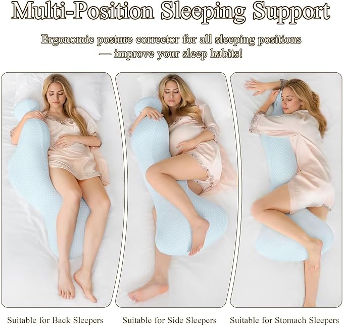 Mermaid Body Pillows for Adults, Cooling Long Pillow for Bed, One Piece Full Body Pillow, Big Memory Foam Firm Body Pillow for Side Sleepe, Soft Hugging Bodypillow for Pregnancy