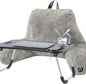 Nestl Fur Reading Pillow with Laptop Lap Desk, Stylish Back Pillow for Sitting Up, Lap Desk with Reading Pillows for Sitting in Bed Adult & Kids, Faux Fur Chair Pillow with Arms - Grey