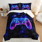 3 Pieces Bed in a Bag for Boys Bedding Sets King Size,Game Controller Comforter Sets for Boys Kids,Gaming Comforter Set for Teens Room Decor,Honeycomb Geometric Bedding with 2 Pillowcases.
