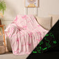 Lotus Karen Pink Bow Glow in The Dark Love Blanket Birthday Gifts for Girls 1 2 3 4 5 6 7 8 9 10 11 12 Kids Blanket with Heart Halloween Christmas Girl Gifts Ideas Cute Bedroom Decor（Pink Bow 60"×80"