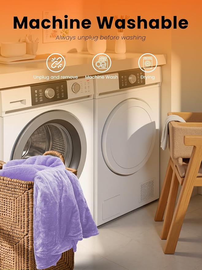 Electric Heated Blanket Twin, Ultra‑Cozy Premium Flannel & Sherpa, Even Heat Distribution & Stable Temp, 1–10H Auto‑Off, 8 Temps (86–125.6°F), Overheat Protection, Ideal Gifts for Grandma