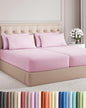Split King 7 Piece Sheet Set - Comfy Breathable & Cooling - Soft Hotel Luxury Bedding Set with 8-16 Inch Deep Pockets - 1 Flat & 2 Fitted Sheet & 4 Pillowcases - Wrinkle Free & Easy Care - Light Pink