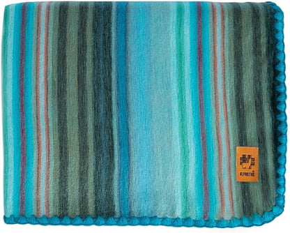 Alpaca Wool Blanket - Twin Size Bed Blanket - Alpaca Throw - Best Gift & Warm Throw, Lightweight, Couch or Camp- Outdoor - 75 x 38 Inches (Light Turquoise)