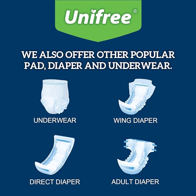 Unifree Disposable Underpads, Bed Pads, Incontinence Pad, Super Absorbent, 88 Count, Blue (L 23.5x35.5 Inch)