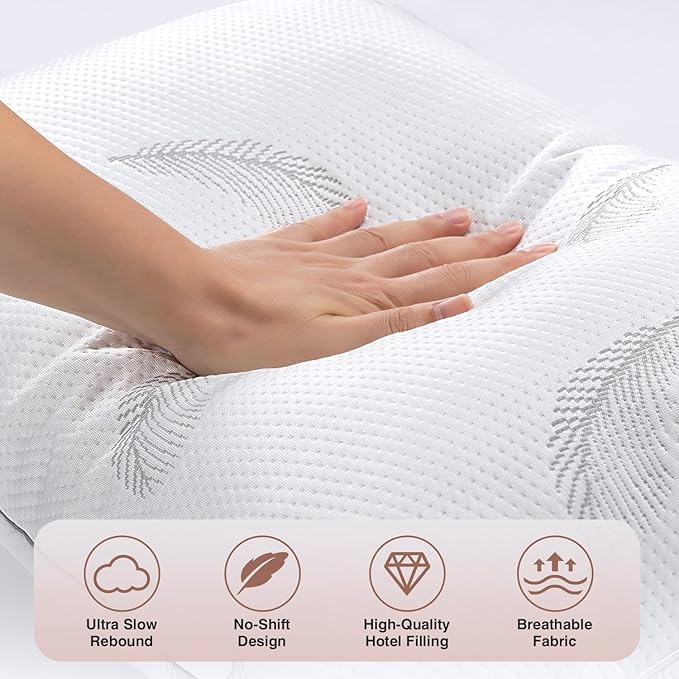 Goose Feather Pillows Bed Pillow - Hotel Down Pillows King Size Set of 2,Fluffy Support Surround Fill Polyester for Back, Stomach, Side Sleepers, Breathable & Soft Bed Pillow for Sleeping