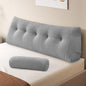 Z-hom Large Wedge Pillow Headboard, Queen Triangular Headboard Pillow, Reading Pillow Bed with a Roll Pillow for Bed Sitting Up Sleeping, Backrest Cushion Headboard Gap Pillow for Back, Light Gray