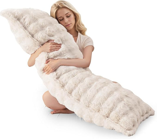 HIGOGOGO Memory Foam Body Pillow, Extra-Long Bed Pillow for Adults, Thickened Full Body Pillow with Removable Pillow Cover(20x54 Inch)