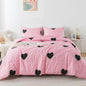 Caressma Blush Pink Love Comforter Set Queen Size, Cute Heart Pattern Bedding Comforter for Girls Women, 3 Pieces Soft Microfiber Fluffy Lovely Comforter Set for All Seasons Room Decor