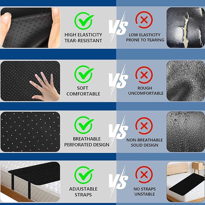 Grounding Mat for Bed, Grounding Pad for Sleeping, Tear-Resistant PU Leather Grounding Mattress with Cord
