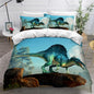 Duvet Cover Set Boys Twin Size Dinosaur Comforter Cover Bedding Set 3D Cartoon Kids Microfiber 1 Piece Duvet Cover 2 Pieces Pillow Shames No Comforter (Dino13, Twin)