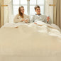 Electric Heated Blanket King 100" x 90" - Soft Flannel Sherpa Electric Blanket King Size with Dual Control, 5 Heating Levels & 10 Hours Auto Off, Heating Blanket with Fast Heating (White)