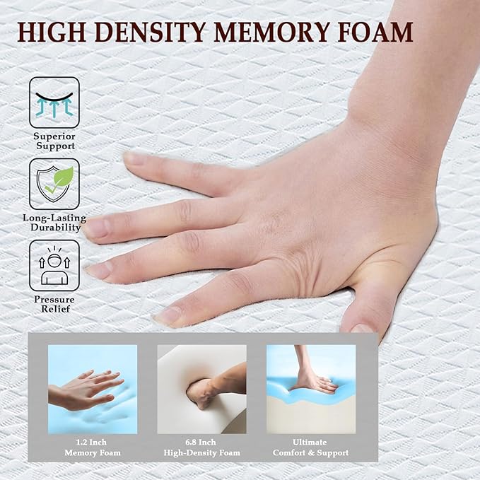 8" Leg Elevation Pillows Memory Foam Leg Support Bed Wedge Pillow Leg Elevated for Sleeping, Leg Pillows Good for Back& Knee& Hip& Ankles