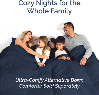 Split King Bed Sheet Set - 7 Piece Split King Bed Sheet Set - Soft Hotel Luxury Bedding - Cooling, Comfy & Breathable - 1 Flat & 1 Fitted & 4 Pillowcases with Deep Pockets - Wrinkle Free - Navy Blue