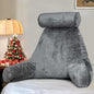 Reading Pillow for Sitting in Bed with Detachable Neck Roll & Big Bed Backrest Pillow Back Support Pillow Chair Pillow with Washable Cover for Adult with Arms and Side Pocket Shredded Foam