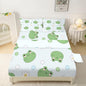 Frog Sheets Set Twin: Kawaii Flower Frogs Bedding for Kids Girls Teens Bedroom Bed - 1 Flat Sheet, 1 Fitted Sheet, 1 Pillowcase