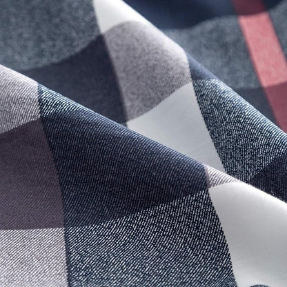 Wellboo Navy Blue Plaid Comforters Queen Blue Geometric Tartan Bedding Comforters Cotton Women Men Preppy Buffalo Check Warm Quilts Vintage Blue Grid Blankets Farmhouse Down Alternative Bed