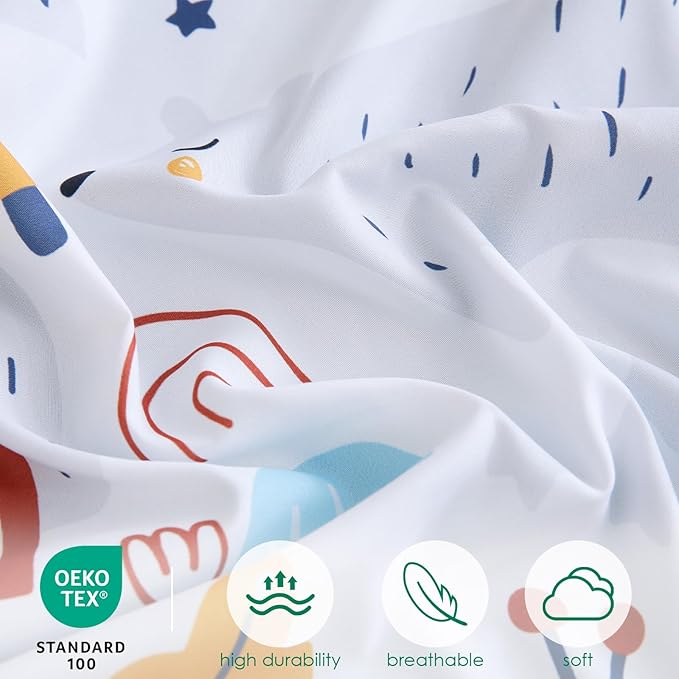 Toddler Comforter Set for Kids, Boys, Girls, 4 Pieces Bed-in-a-Bag Bedding Set, All Season Ultra Soft Sheets Set with Comforter, Forest Fox