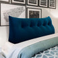 WOWMAX Headboard Pillow Twin, Triangular Wedge Pillow Headboard, Wedge Headboard Pillow for Bed Sofa, Daybed Pillows for Sitting up, Reading or Working with Removable Cover, Blue