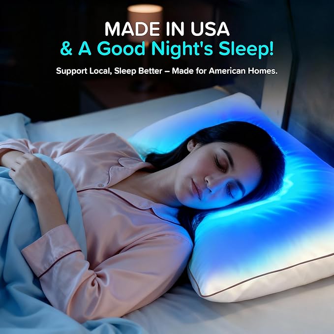 puredown® Made in USA Goose Feather Down Pillows, Standard Size Set of 2, 100% Cotton Cover, Bed Feather Pillows for Sleepering