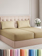 Split King Size 5 Piece Sheet Set - Comfy Breathable & Cooling Bed Sheets Set - Hotel Luxury Bedding for Women, Men, Kids, Teens, Boys & Girls - Deep Pockets, Soft and Wrinkle Free - Oeko-Tex - Beige