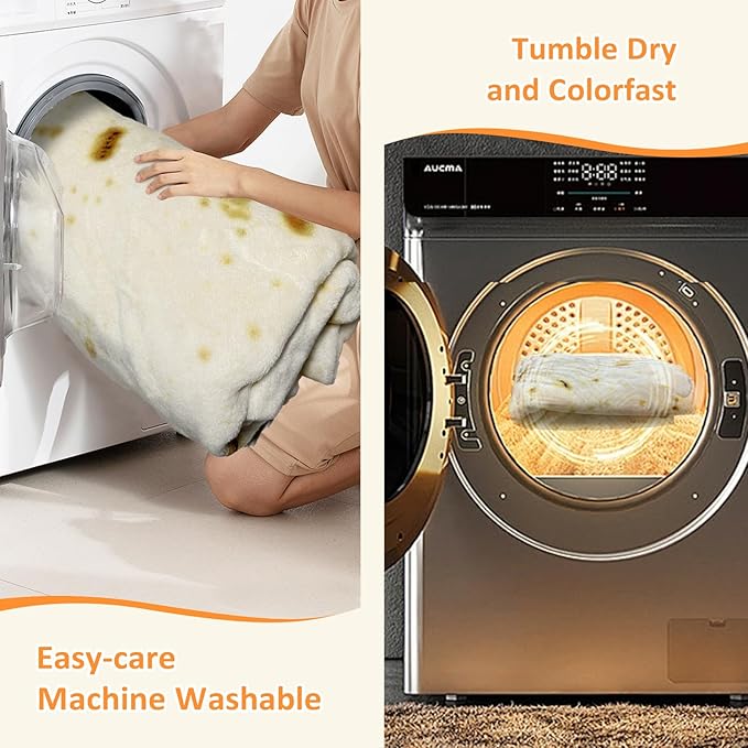 HDFK Tortilla Blanket Adult Size 71 inches for Kids Beige Yellow Double Sided Throw Taco Realistic Food Blankets Lightweight Flannel Fleece White Elephant Funny Gifts for Women Cozy Soft Novelty Teens